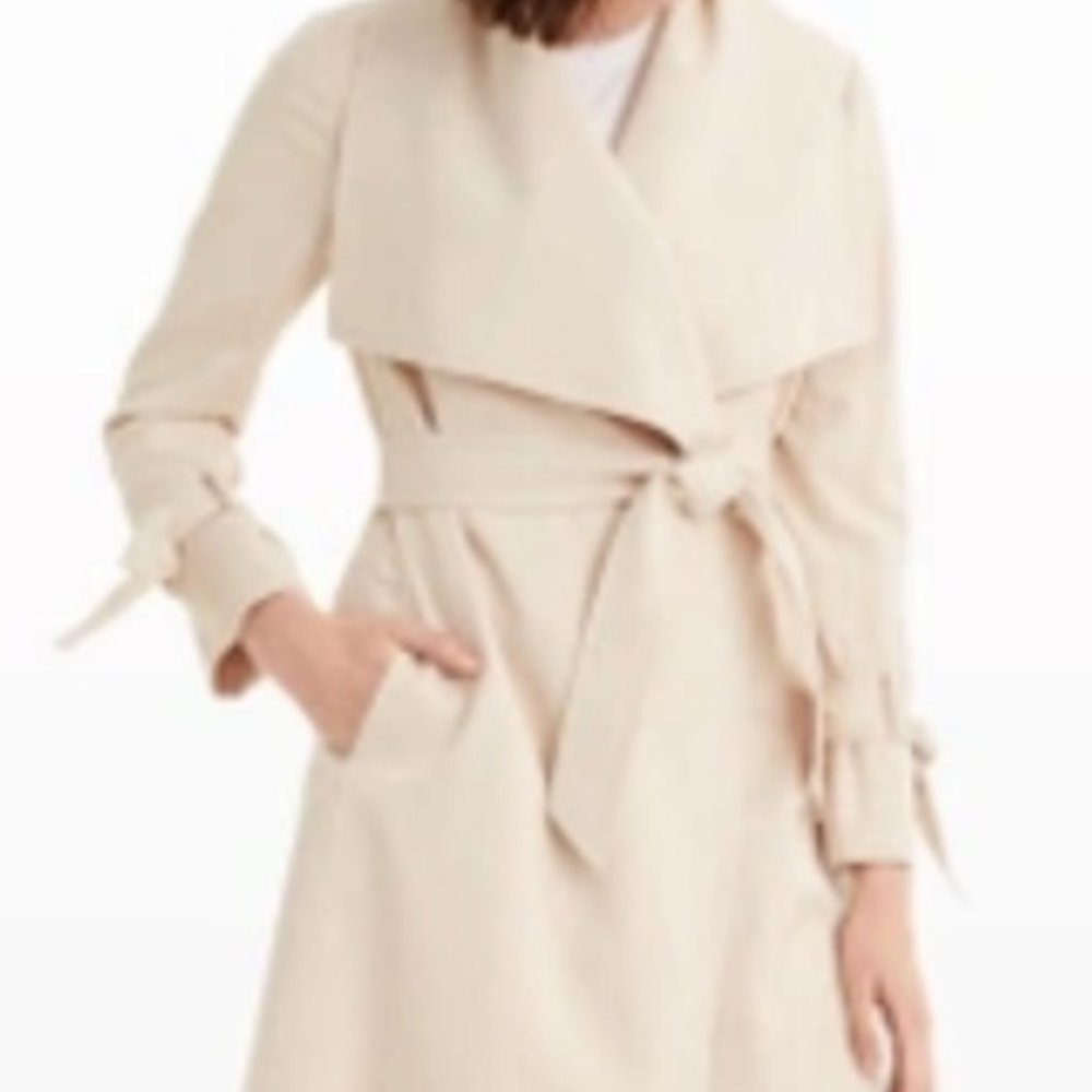 Club Monaco Classic Beige/Cream Wrap Trench Coat Sz XS